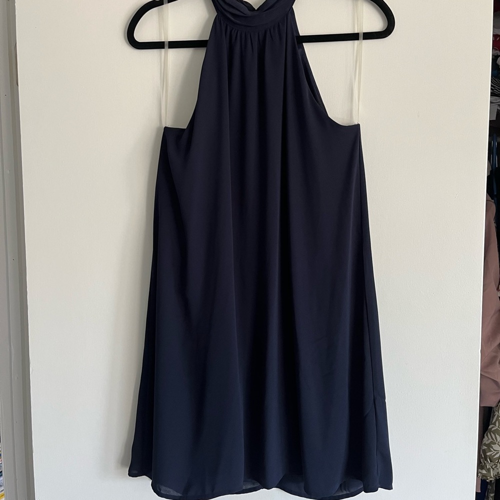 Navy Lush high neck sleeveless dress. Never worn. Would be so cute for a wedding